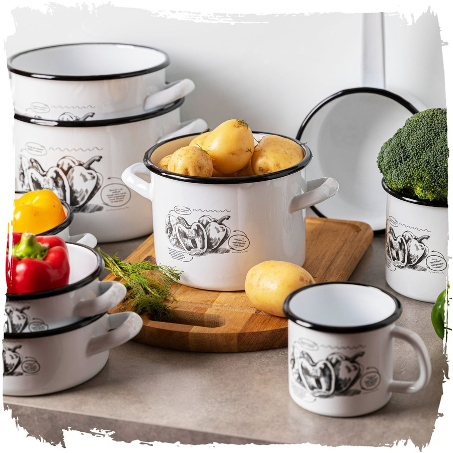 Garnek emaliowany prosty Emalia Polska Pleszew Bell 20cm 4,7l