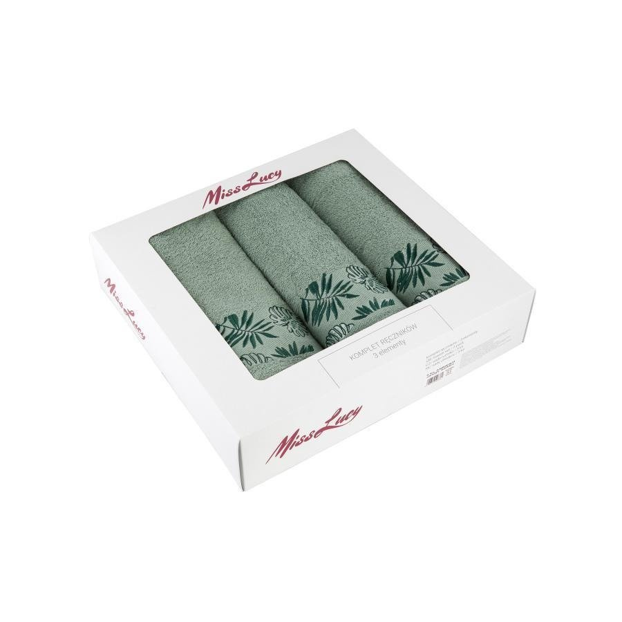 Komplet ręczników Miss Lucy Selva 3-elementowy jasna zieleń