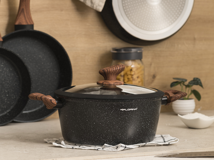 Zestaw garnków aluminiowych Florina Master Black 9el.