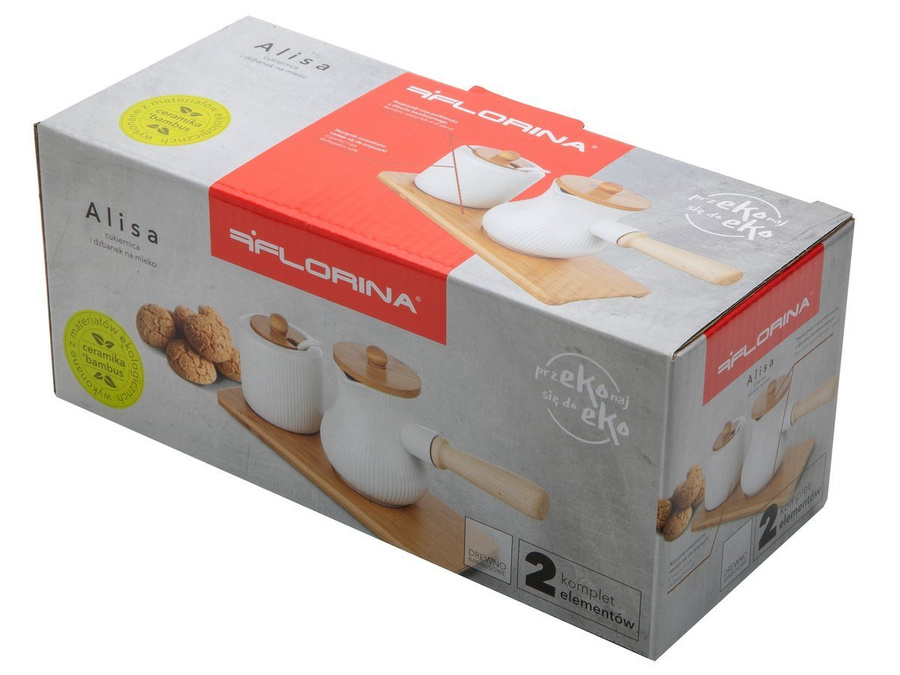 Cukiernica i dzbanek do mleka na podstawce Alisa Florina