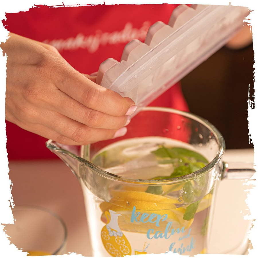 Foremka do lodu Praktyczna prostokątna różowa