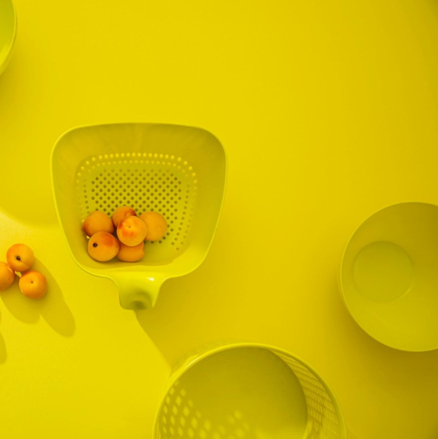 Kuchenna deska do krojenia antypoślizgowa Praktyczna Capri 21x40,3x0,7 cm średnia biały / limonka