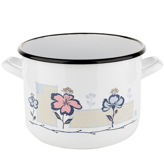 Garnek emaliowany Emalia Polska Pleszew Bratki 22 cm