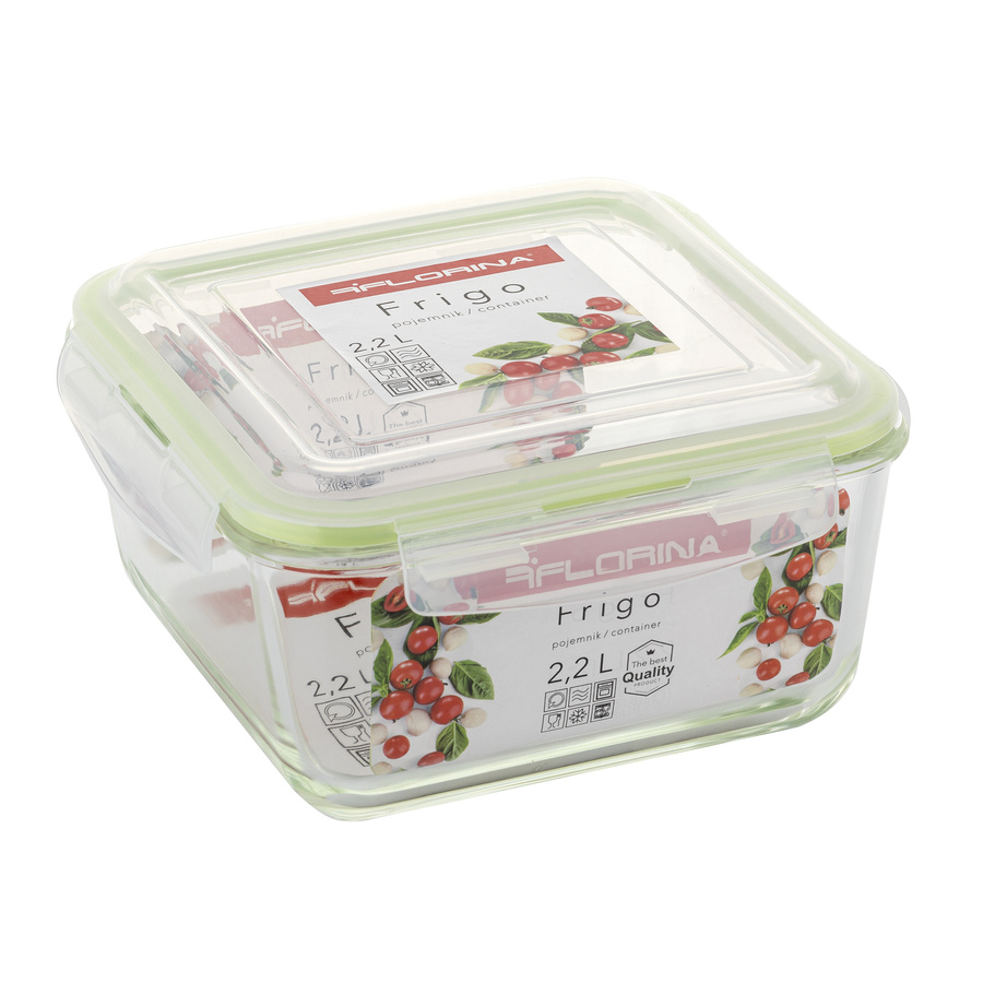 Pojemnik do żywności Florina Frigo szklany 2200 ml kwadratowy