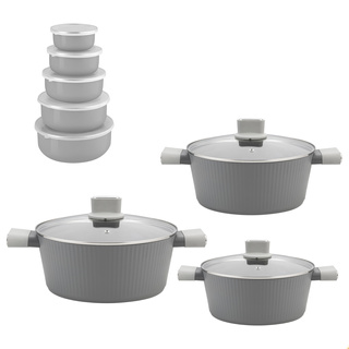 Zestaw garnków Florina Serrano + komplet pojemników emaliowanych Florina 