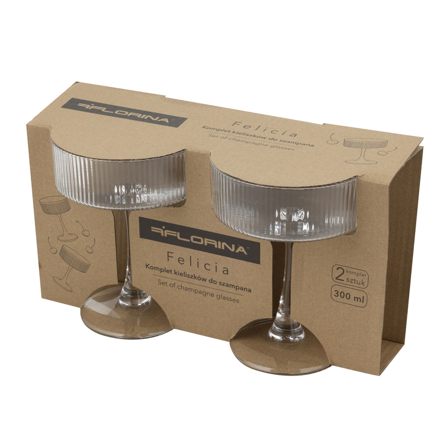 Zestaw 6 kieliszków do szampana Florina Felicia 300 ml