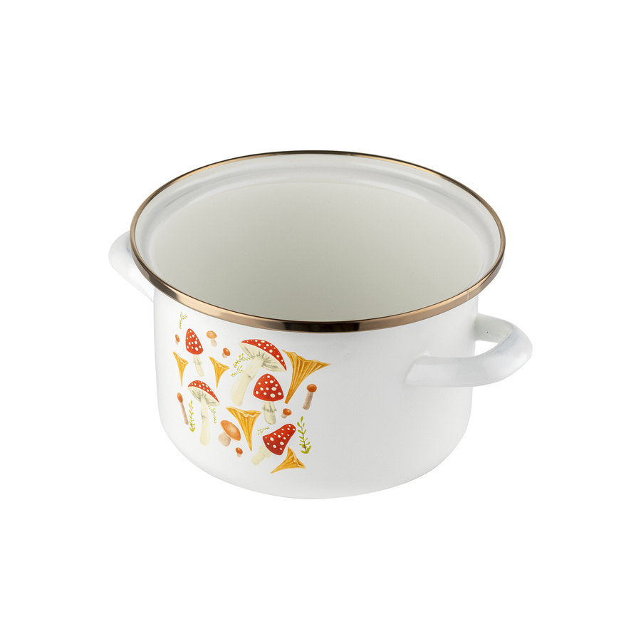 Garnek emaliowany Emalia Polska Pleszew Grzybki 16 cm 2 l