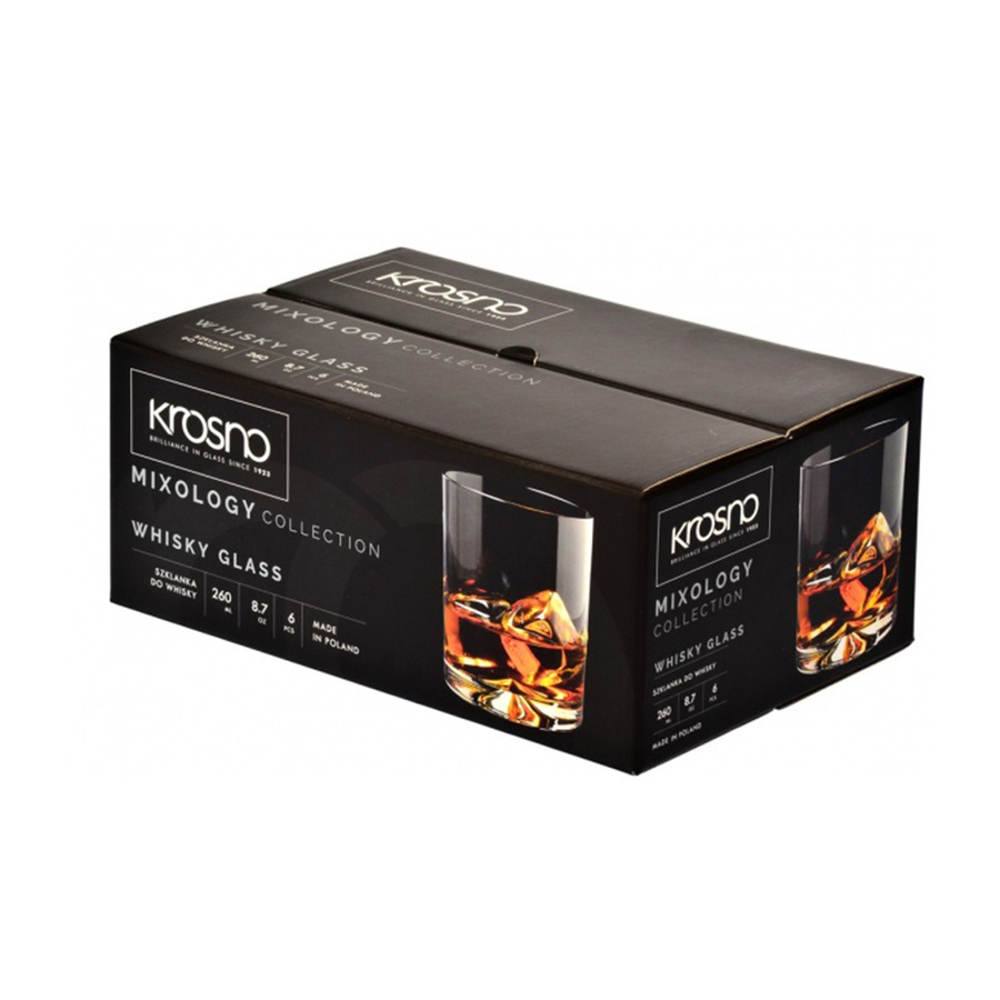 Komplet szklanek do whisky Krosno Mixology 260 ml 6 sztuk