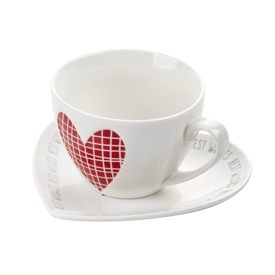Filiżanka ze spodkiem prezentowa Florina Hearts 460 ml