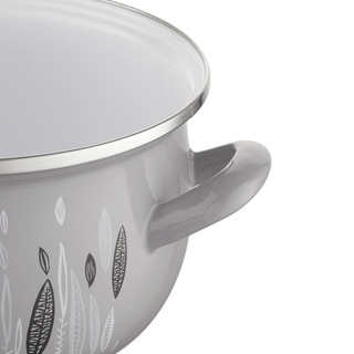 Garnek emaliowany Emalia Polska Pleszew Autumn Pyza 22 cm 5,3 l szary