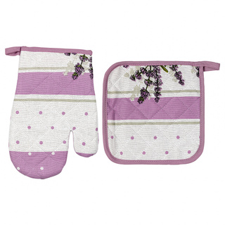 Rękawica kuchenna 18x25 cm i łapka kuchenna 20x20 cm Miss Lucy Lavender