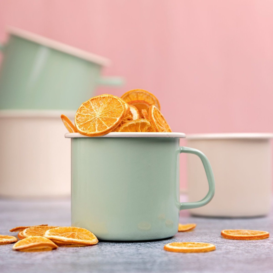 Kubek emaliowany Emalia Polska Pleszew Forte wylewka zielony 12 cm 1l