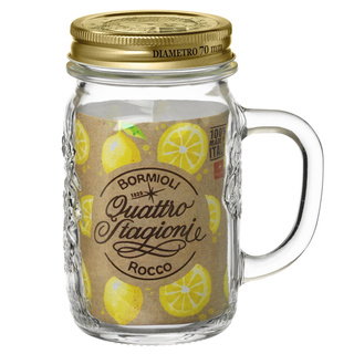 Słoik kubek Bormioli Rocco Quattro Stagioni z uchwytem 400 ml
