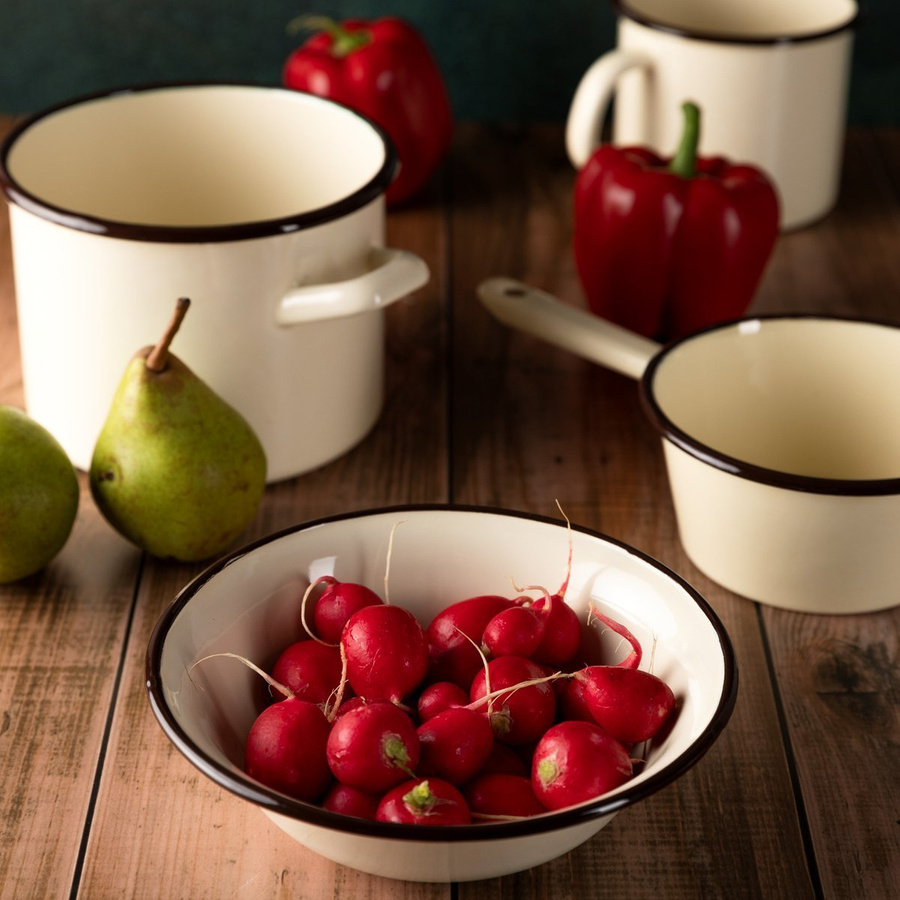 Miska emaliowana kremowa 32 cm Emalia Polska Pleszew