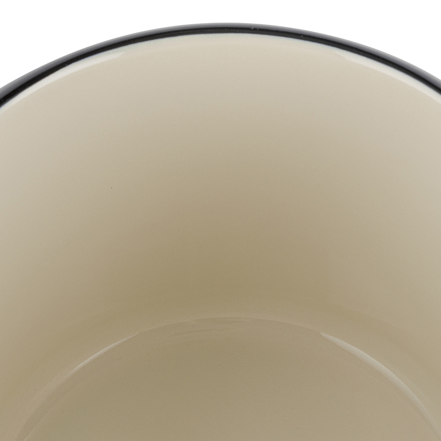 Garnek emaliowany Emalia Polska Pleszew Malina 18 cm 3,2 l kremowy