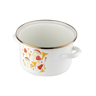 Garnek emaliowany Emalia Polska Pleszew Grzybki 18 cm 2,65 l