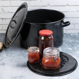 Garnek emaliowany powidlak Emalia Polska Pleszew do słoików z pokrywką 32 cm 15 l