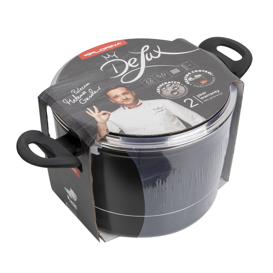 Garnek wysoki aluminiowy Florina Delux by Mateusz Gessler 22 cm 5 l