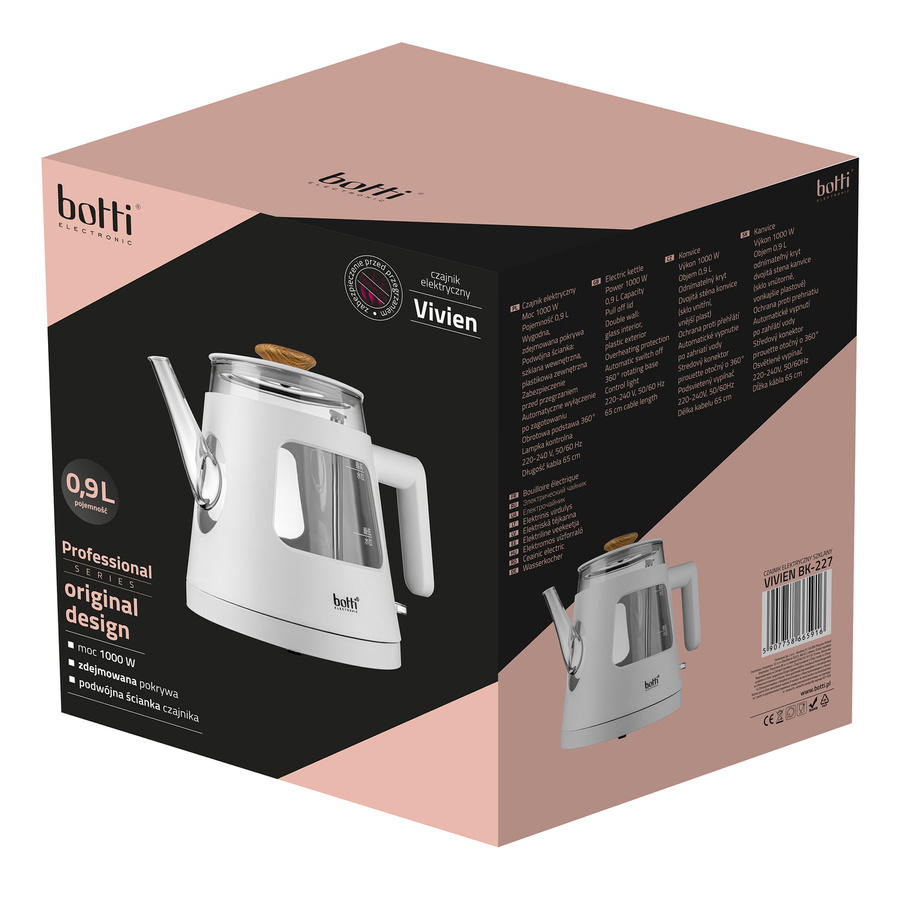Czajnik elektryczny Botti Electronic Vivien 0,9 l biały