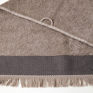 Ręcznik bawełniany z frędzlami Miss Lucy Natika 30x50 cm jasny brąz