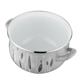 Garnek emaliowany Emalia Polska Pleszew Autumn Pyza 16 cm 2,2 l szary