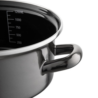 Garnek niski emaliowany Emalia Polska Pleszew Metalico 16 cm 1,4 l