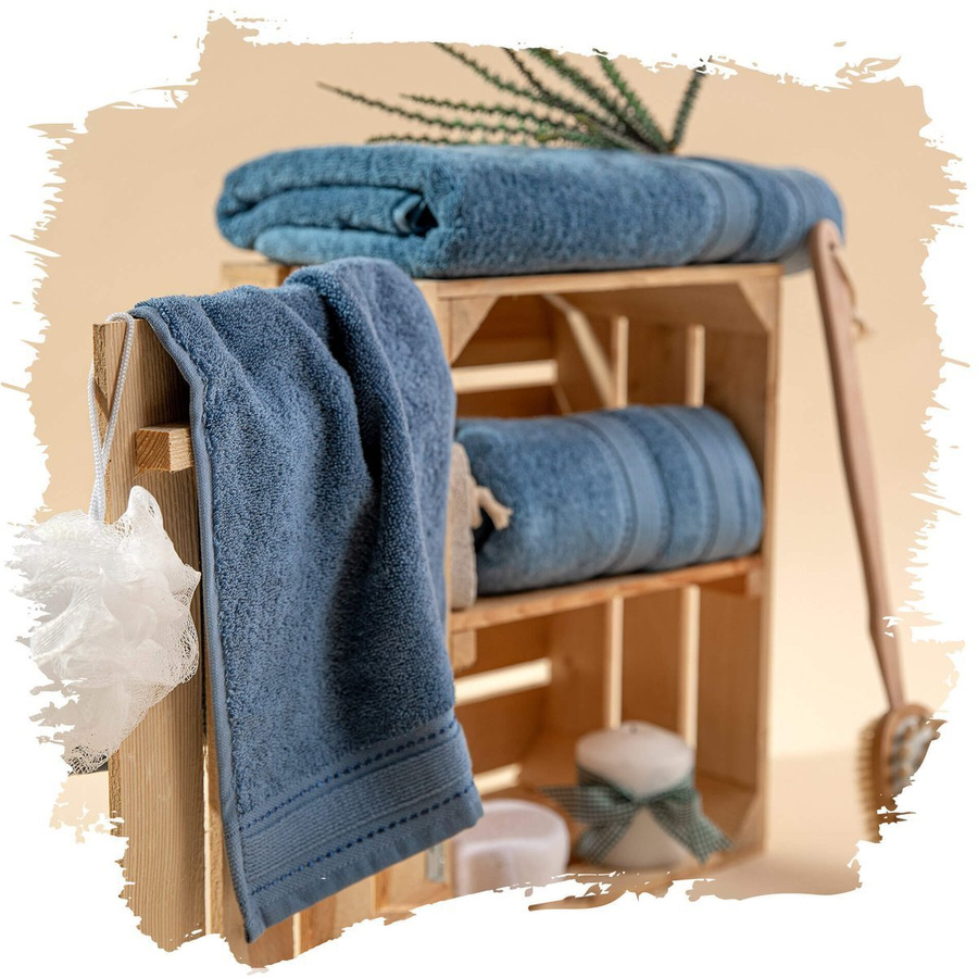 Zestaw Komplet Ręczniki Miss Lucy 3el. szaro niebieski