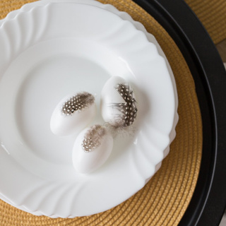 Talerze obiadowe Bormioli Rocco Ebro 18 elementów oraz komplet szklanek do soków Bormioli Rocco Glit 300 ml 