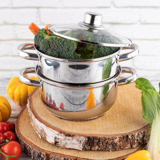 Garnek nierdzewny Florina Divapore do gotowania na parze 18 cm 3-elementowy