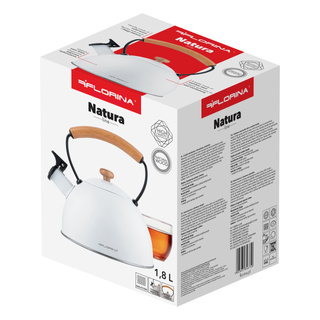 Czajnik nierdzewny 1,8 l New Natura Line biały 