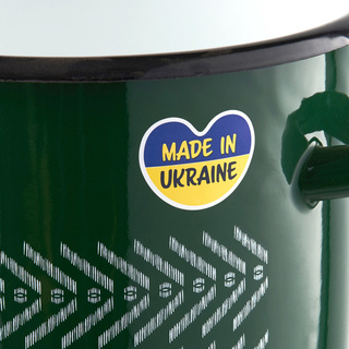 Garnek emaliowany na indukcję Emalia Polska Pleszew Boho 18 cm 3,2 l zielony