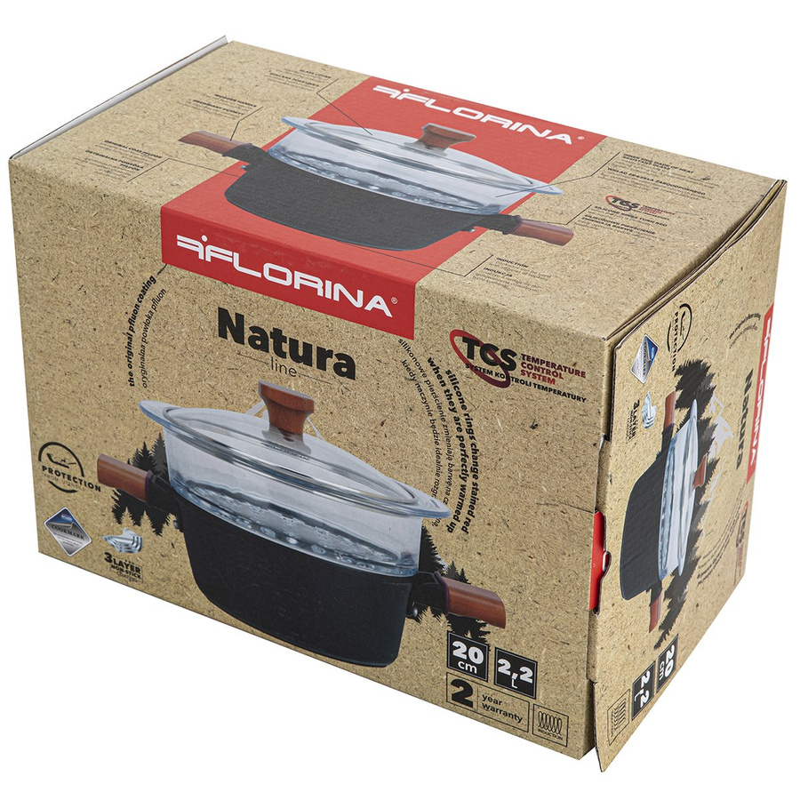 Garnek aluminiowy do gotowania na parze z powłoką nieprzywierającą Florina Natura Line 20 cm 2,2 l