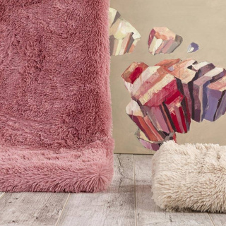 Koc Miss Lucy Futrzak 155 x 210 cm pudrowy róż