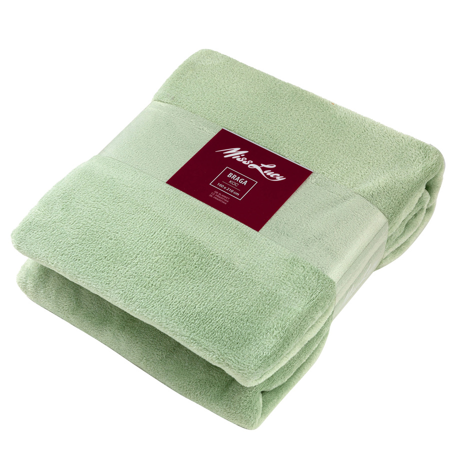 Koc puszysty Miss Lucy Braga 160x210 cm miętowy