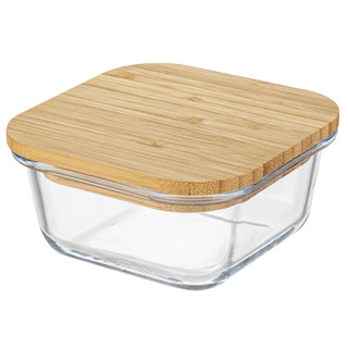 Szklany pojemnik z bambusową pokrywką do przechowywania żywności Florina Clavato 1,2 l