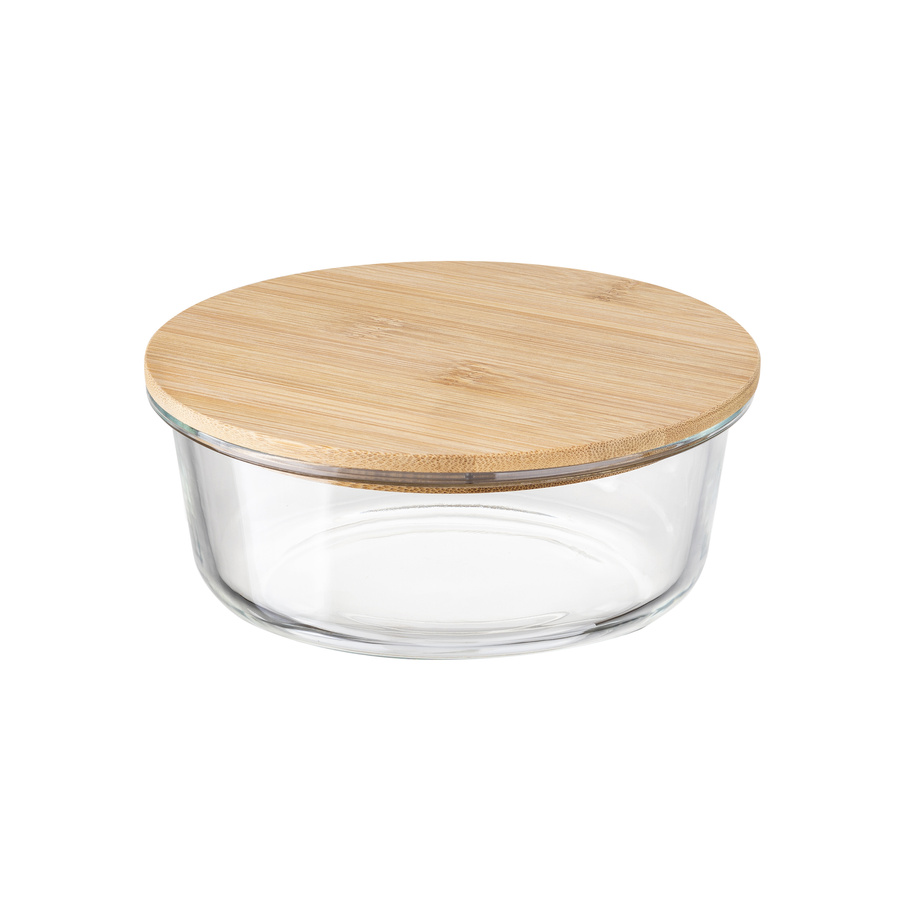 Zestaw szklanych pojemników z bambusową pokrywką Florina Clavato 390 ml; 640 ml; 970 ml; 1300 ml