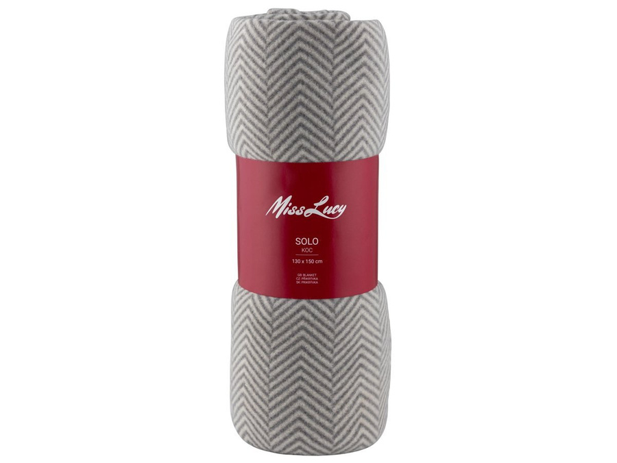 Koc poliestrowy Miss Lucy Solo 130x150 cm jasnoszary