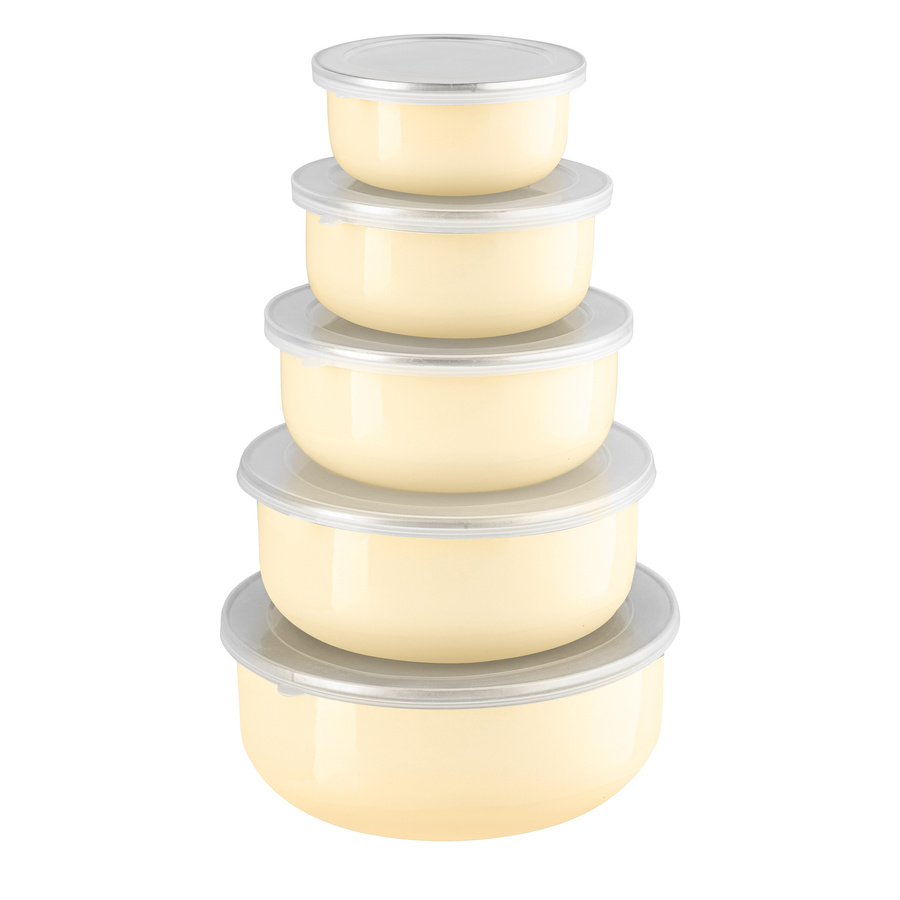 Zestaw pojemników emaliowanych Emalia Polska Pleszew 5 sztuk