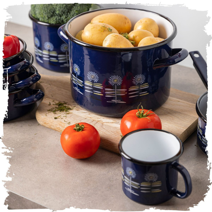 Garnek emaliowany prosty Emalia Polska Pleszew Polino 20cm 4,7 l