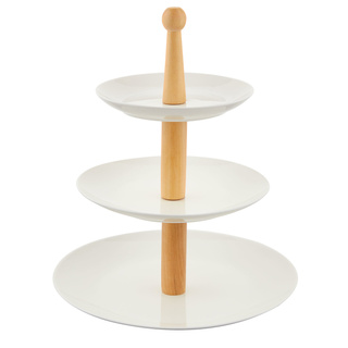 Patera na ciasto trzypiętrowa porcelanowa Florina