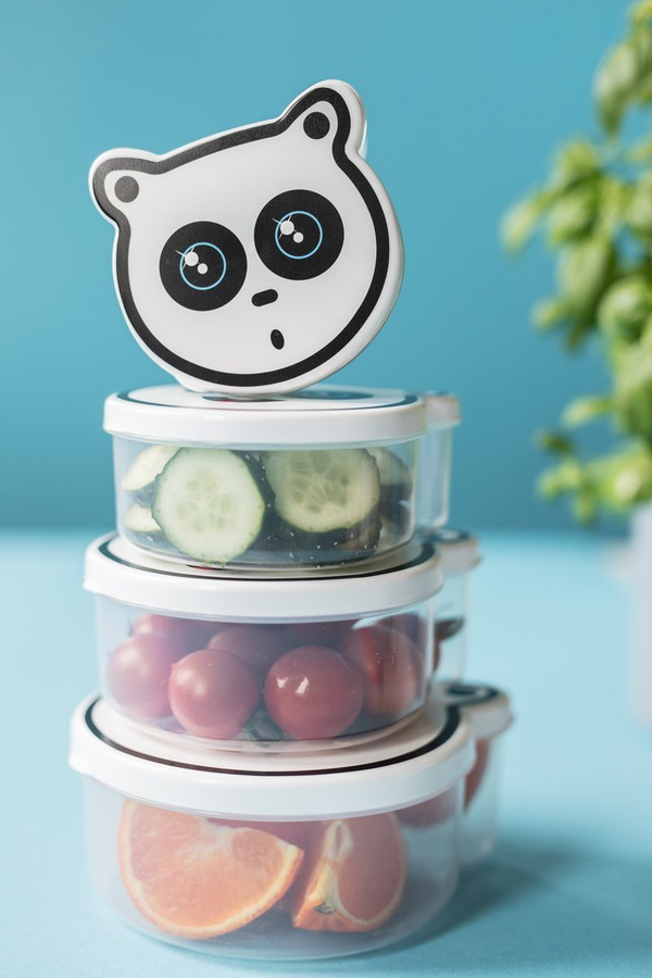 Komplet 4 pojemników śniadaniowych Praktyczna 200 ml, 300 ml, 400 ml, 600 ml