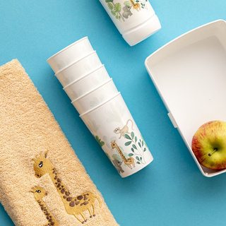 Kubek dziecięcy na wodę, soki i herbatę Praktyczna Forever Young Safari 250 ml biały