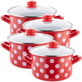 Zestaw garnków emaliowanych Emalia Polska Pleszew Retro - 16/18/20/22 cm