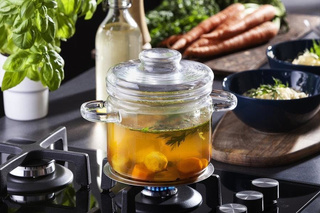 Garnek żaroodporny z płytką na kuchenkę gazową Termisil 1,5 l