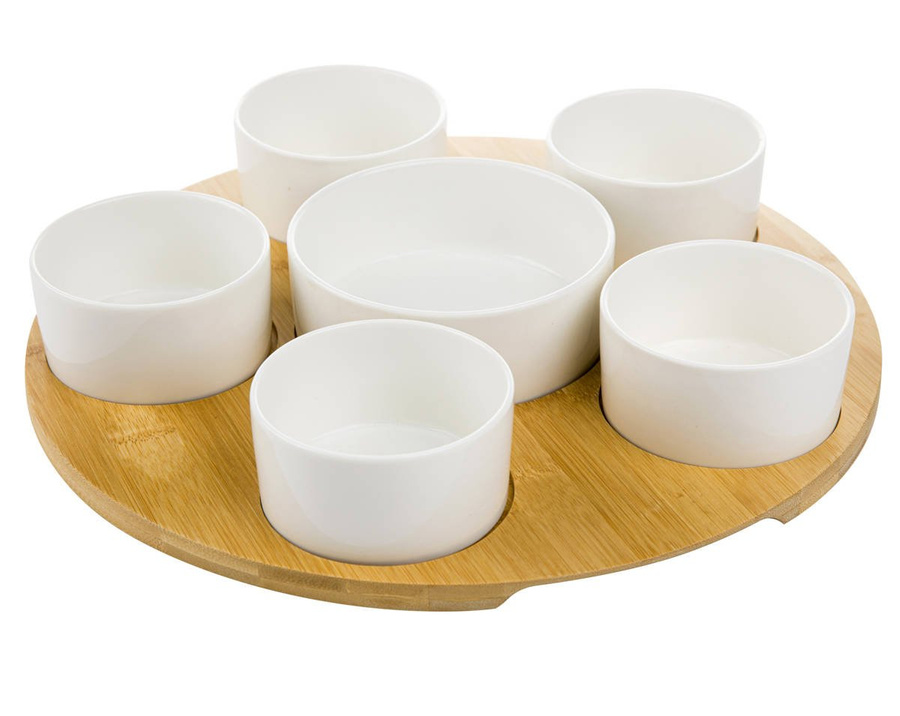 Miseczki do dipów Adria okrągłe kpl 6 szt. na podstawce Florina