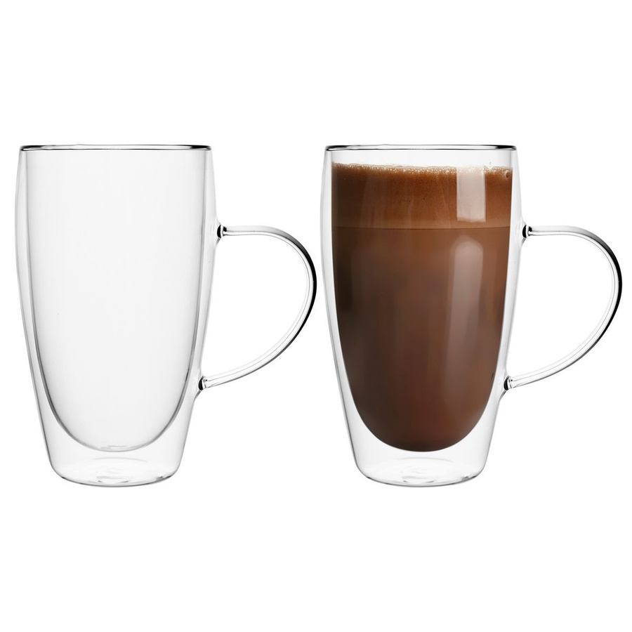 Zestaw 6 sztuk Szklanki termiczne z uchem Florina Malachit 570 ml