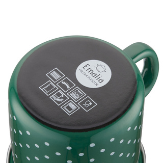 Kubek emaliowany na indukcję Emalia Polska Pleszew Retro 14 cm 1,7 l zielony 