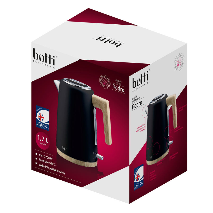 Czajnik elektryczny Botti Electronic Pedro 1,7 l czarny