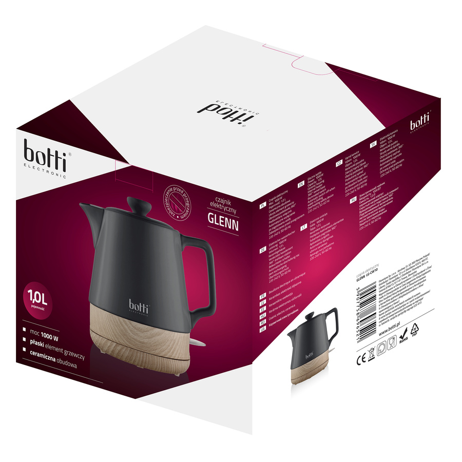 Czajnik elektryczny ceramiczny Botti Electronic Glenn 1 l