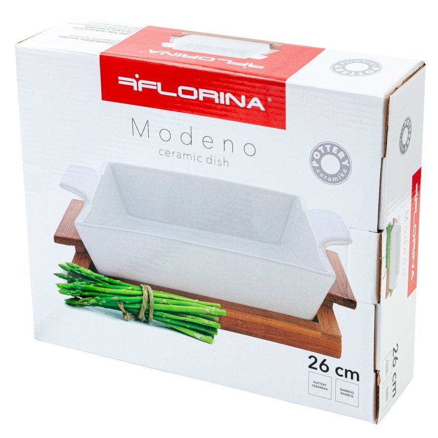 Naczynie ceramiczne na podstawie bambusowej Florina Modeno kwadratowe 26